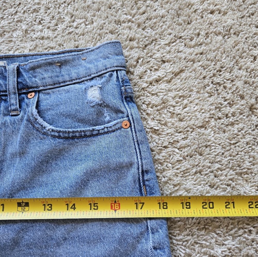 Madewell High Rise Denim Mid Length Shorts Womens 27 Blue - Picture 10 of 10